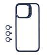 Apple iPhone 15 Pro Max Kılıf Kamera Lens Korumalı Standlı Zore Klon Lensli Kapak