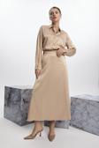 Monogram Desenli Bej Etek ETK-0174