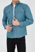 Enzim Jeans Erkek Yıkamalı Kot Gömlek