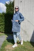 Enzim Jeans Kadın Oversize Kot Ceket