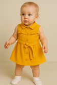 KIZ BEBEK DÜĞMELİ ELBİSE 0323