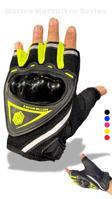 Neon Sarı Kısa Yarım Parmak Motosiklet Bisiklet Eldiveni MW120N