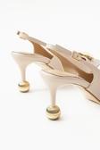 Güllü Shoes Krem Mat Vegan Deri 7Cm İnce Topuklu Stiletto | Gold Detaylı Şık Kadın Ofis Abiye Günlük Ayakkabı
