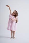 Robadan Fırfırlı Flamlı Kız Çocuk Elbise Pembe