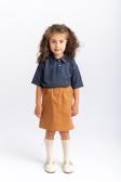 Gabardin Kız Çocuk Etek Taba