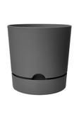 Bidünya 9 Litre Antrasit Begonya Saksı Tabaklı Dekoratif Mat Plastik Saksı
