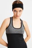 Kadın Çift Taraflı Kullanım Alternatifli Pamuklu Penye Kaymaz Hafif Spor Saç Bandı Bandana