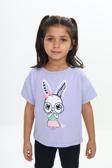 Toontoy Kız Çocuk Tavşan Baskılı Tişört