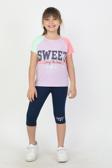 KIZ ÇOCUK SWEET BASKILI REGLAN KOL TAYTLI TAKIM - 23400