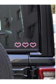 Hediyenebak Kalp Deseni 3'Lü Araç, Araba, Oto, Motorsiklet, Kask, Laptop, Cam Sticker 18X5 Cm