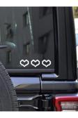 Hediyenebak Kalp Deseni 3'Lü Araç, Araba, Oto, Motorsiklet, Kask, Laptop, Cam Sticker 18X5 Cm