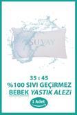 Suvay 2 Adet %100 Pamuklu Sıvı Geçirmez Bebek Kafa Yastığı Alezi Fermuarlı Bebek Yastık Alezi Kılıfı
