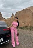 Madonna Yaka Bol Paça Pantolonlu Takım