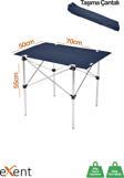 Exent 50x70 cm Kamp Masası Katlanabilir Masa, Piknik Bahçe Balkon Plaj Masası, Taşıma Çantalı Masa-LACİVERT