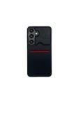 Buffay Samsung Galaxy A24 Kartlıklı Lux Deri Kılıf Siyah