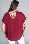 Curvy Trend  Sırt Çapraz Kısa Kol Bluz