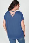 Curvy Trend Sırt Çapraz Kısa Kol Bluz