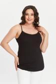 Curvy Trend Büyük Beden İp Askılı Dantel Detaylı Oval Yırtmaç Bluz