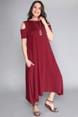 Curvy Trend Omuz Dekolte Viskon Elbise