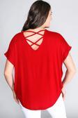 Curvy Trend Sırt Çapraz Kısa Kol Bluz