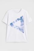 Kadın Rahat Kesim Bisiklet Yaka Baskılı Beyaz T-shirt