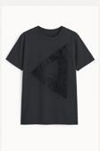 Kadın Rahat Kesim Bisiklet Yaka Baskılı Beyaz T-shirt