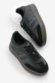 Tonny Black Unisex Siyah Füme Kalın Termo Taban Yanı Şeritli Bağcıklı Spor Ayakkabı