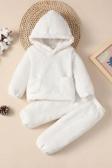 İpek Atlas Unisex Peluş Kapüşonlu Ikili Takım