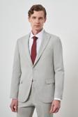 Erkek Gri Trend Poliviskon Slim Fit Sivri Yaka Takım Elbise