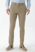  Erkek Vizon Piefti Pamuk Yan Cep Slim Fit Chino Pantolon