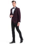  Erkek Bordo Broadway Slim Fit Damatlık Takım Elbise
