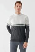 Erkek Antrasit Trend Panolu Bato Yaka Dynamic Fit Rahat Kesim Triko