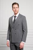  Erkek Füme Trend Kruvaze Slim Fit Dar Kesim Sivri Yaka Takım Elbise