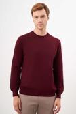  Erkek Koyu Bordo Basic Bisiklet Yaka Dynamic Fit Rahat Kesim Triko