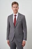  Erkek Gri Poliviskon Slim Fit Mono Yaka Takım Elbise