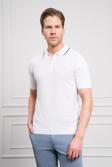  Erkek Beyaz Trend  Polo Yaka Dinamik Fit Rahat Kesim T-Shirt
