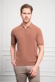  Erkek Taba Trend  Polo Yaka  Dinamik Fit Rahat Kesim T-Shirt