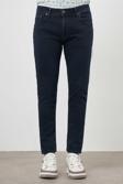  Erkek Lacivert - Kahve Denim 5 Cep Slim Fit Jean Kot Pantolon