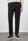  Erkek Siyah Pamuk Yan Cep Slim Fit Chino Pantolon
