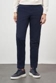  Erkek Lacivert Pamuk Yan Cep Slim Fit Chino Pantolon