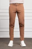  Erkek Camel Slim Fit Dar Kesim Chino Pantolon