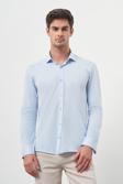  Erkek A. MAVİ Trend Slim Fit İtalyan Yaka Gömlek