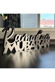 İwa Concept Ramadan Mubarak Yazılı Ahşap Dekor 32 X 12 - İslami - İslami Duvar Sanatı Ev Ofis Cami Dekoru
