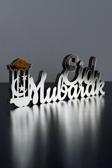 İwa Concept Kümbetiçi Eid Mubarak Yazılı Ahşap Çerçeve Dekor - İslami Duvar Sanatı Ev Ofis Cami Dekoru