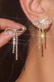 Caş Dekorasyon Altın Renk Kurdele Figürlü Taşlı Ear Cuff (Tek)