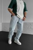 Viking'S Line Baggy Buz Mavisi Diz Yırtık Modelli Kot Pantolon