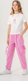 Kız Çocuk Pamuklu T-Shirt Keten Pantalonlu Yazlık Takım 6-9 Yaş