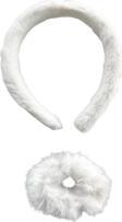 Caş Dekorasyon Beyaz Renk Peluş Taç Ve Simit Toka Set