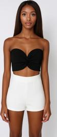 Pistore Siyah Sandy Düğüm Crop Top Büstiyer
