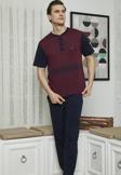 KLY 7615 Erkek Midi Yaka 3'lü Pijama Takımı